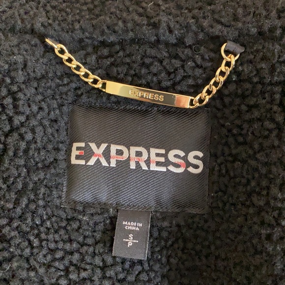 Express Sherpa Fleece Vest - Black - Size S - Picture 3 of 5